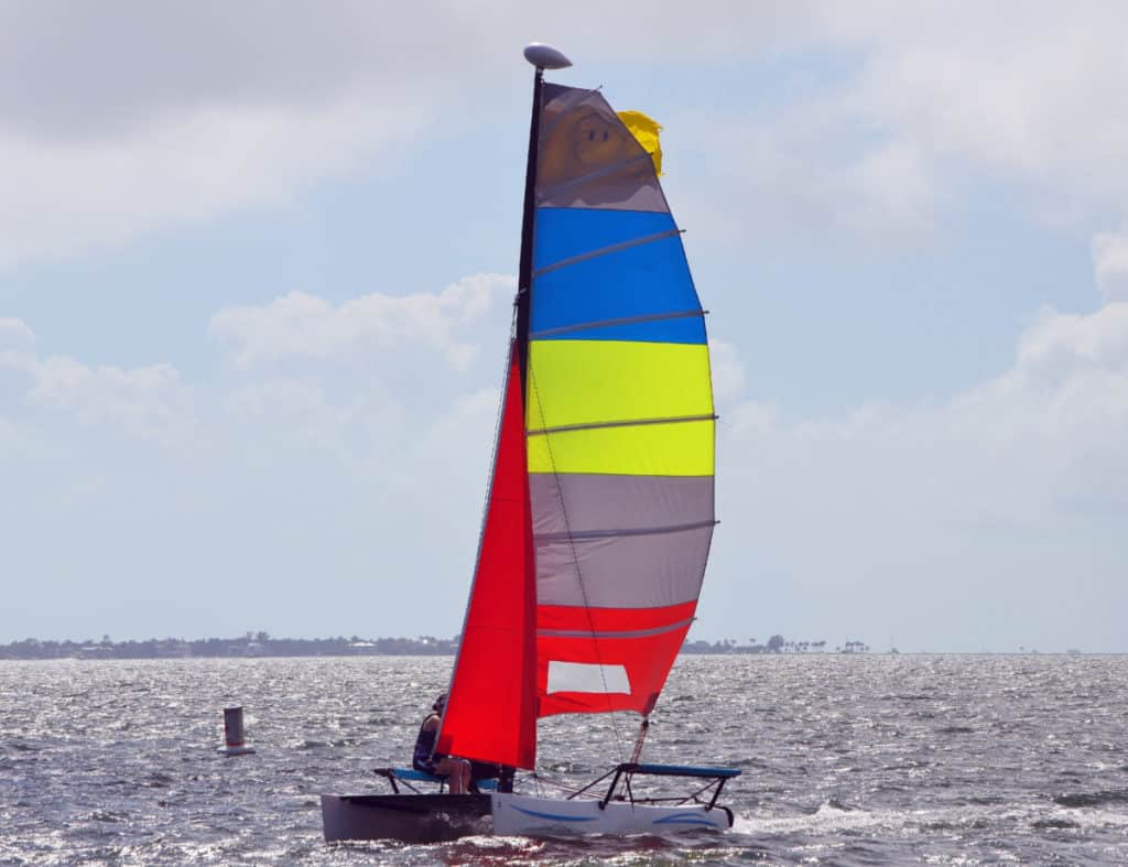 small catamaran interior