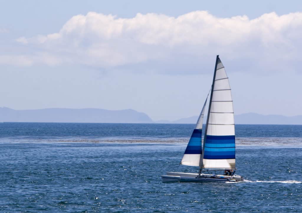 small catamaran interior