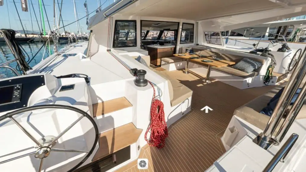 interior of catamaran