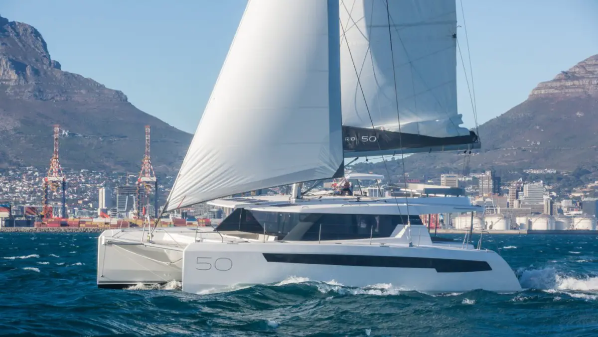 catamaran in a storm