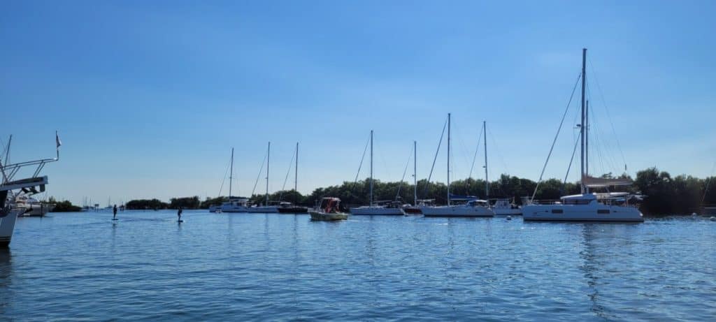 sailing on a catamaran around the world