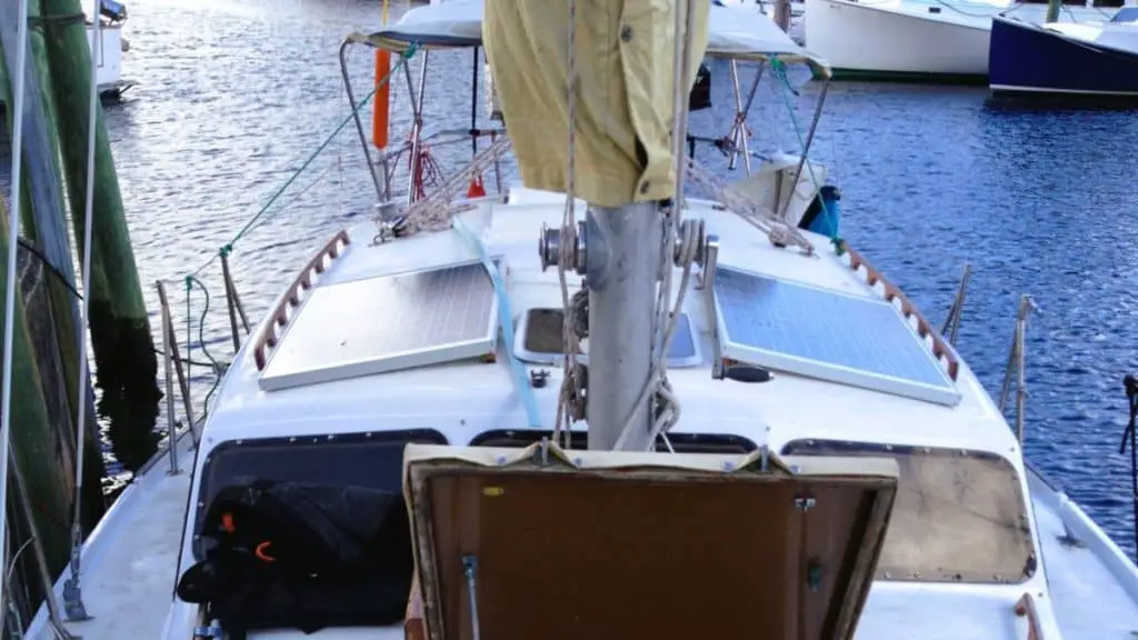solar panel installation on sailboat