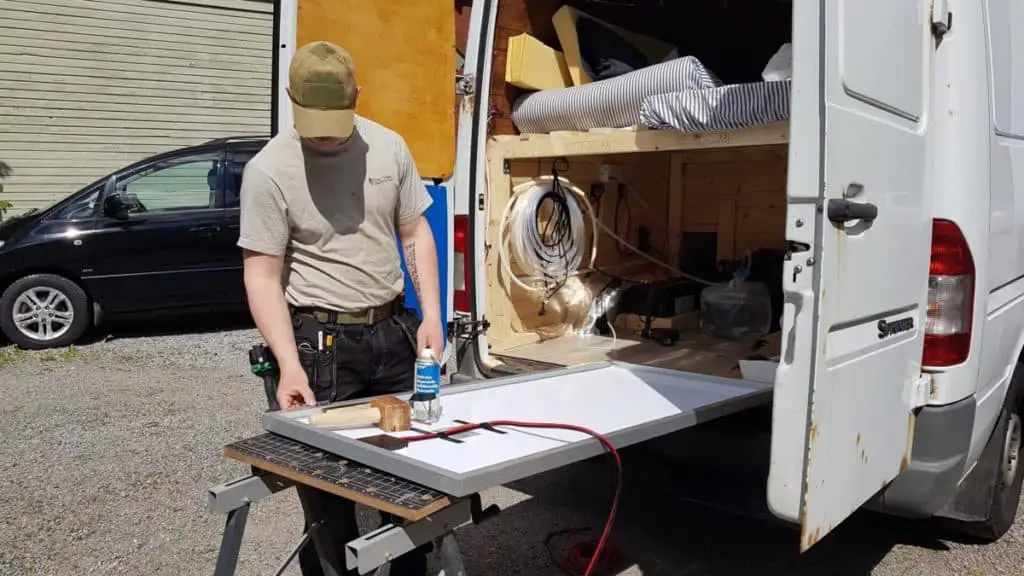 solar panel installation on sailboat